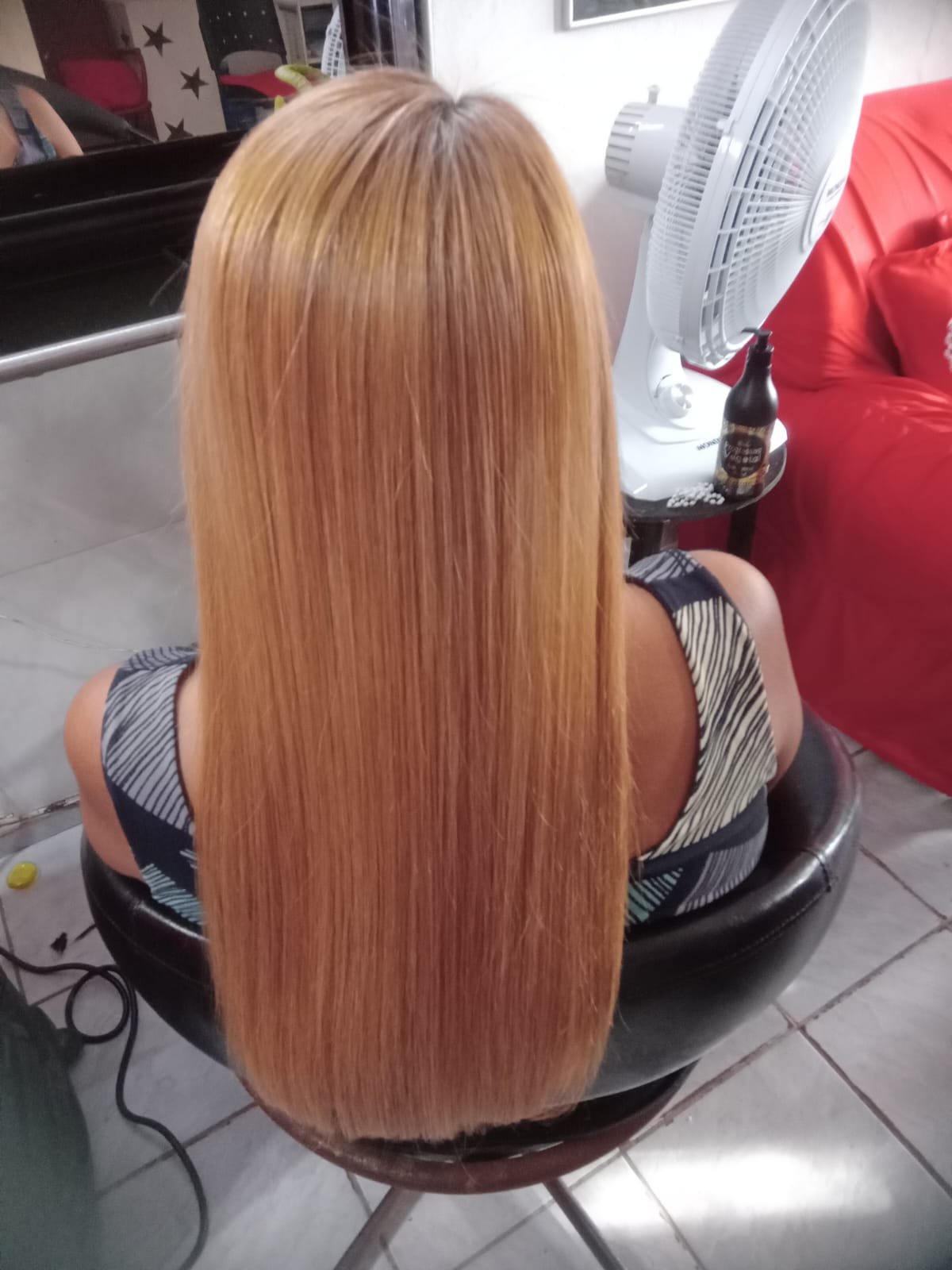 Cabelo depois da progressiva loiro liso
